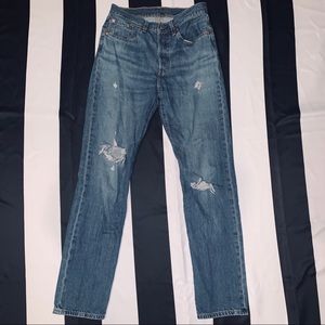 Levi’s 501 distressed straight leg high waist